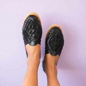Shop Sols Ana 2.0 Huarache slip on sandals in Black